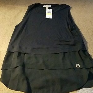 Michael Kors navy layered tank.  NWT